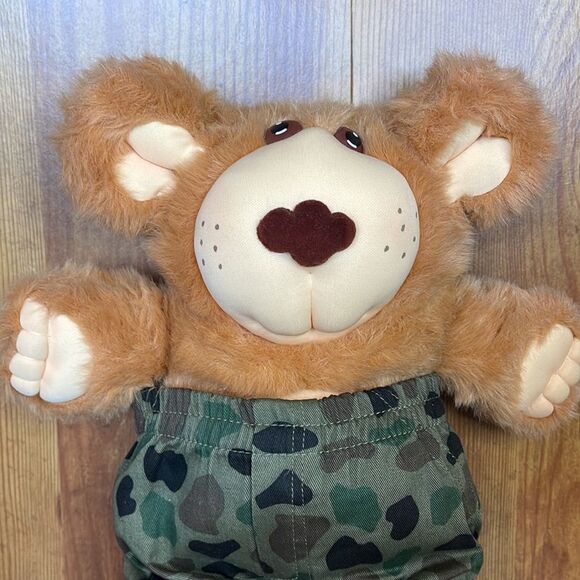 Vintage Xavier Robert’s Furskins Plush Bear with Camo Shorts and Boots - Picture 4 of 6